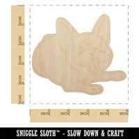 Frenchie Laying Down French Bulldog Dog Unfinished Wood Shape Piece Cutout for DIY Craft Projects