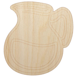 Glass Pitcher with Water Lemonade Unfinished Wood Shape Piece Cutout for DIY Craft Projects