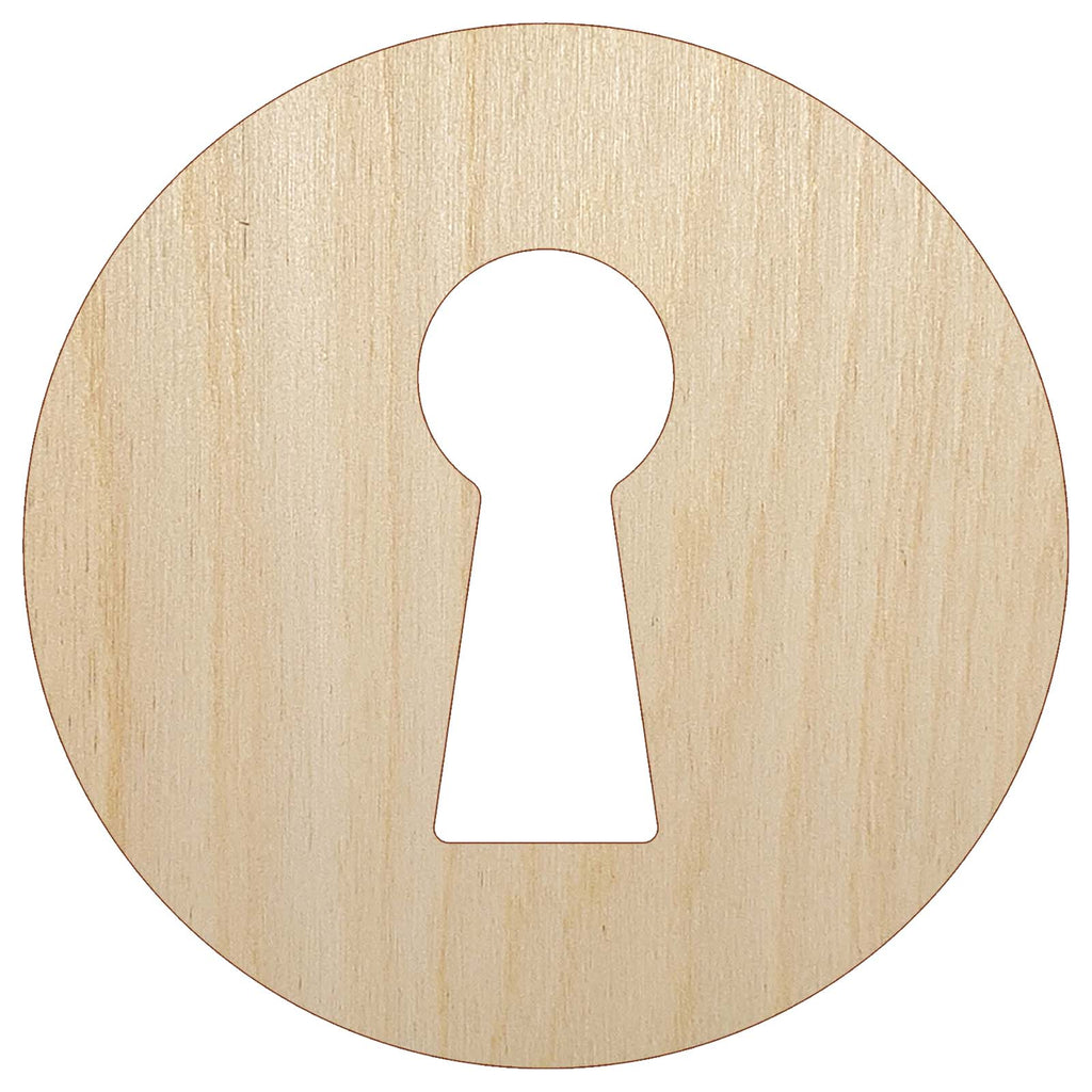 Keyhole Door Lock Unfinished Wood Shape Piece Cutout for DIY Craft Projects