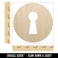 Keyhole Door Lock Unfinished Wood Shape Piece Cutout for DIY Craft Projects