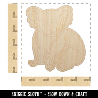 Koala Bear Sitting Unfinished Wood Shape Piece Cutout for DIY Craft Projects