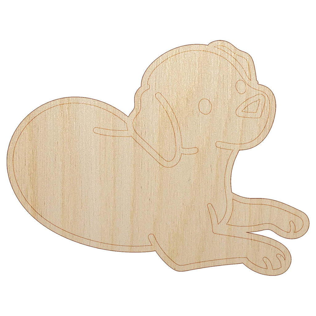 Labrador Retriever Laying Down Dog Unfinished Wood Shape Piece Cutout for DIY Craft Projects