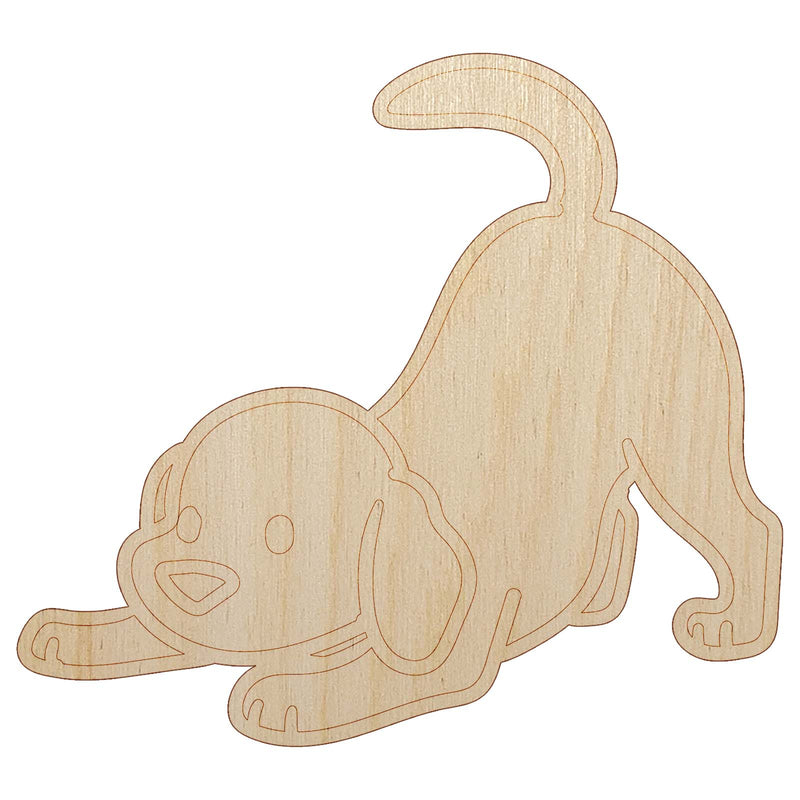 Labrador Retriever Play Bow Dog Unfinished Wood Shape Piece Cutout for DIY Craft Projects