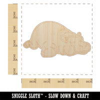 Lazy Hippo Hippopotamus Cute Unfinished Wood Shape Piece Cutout for DIY Craft Projects