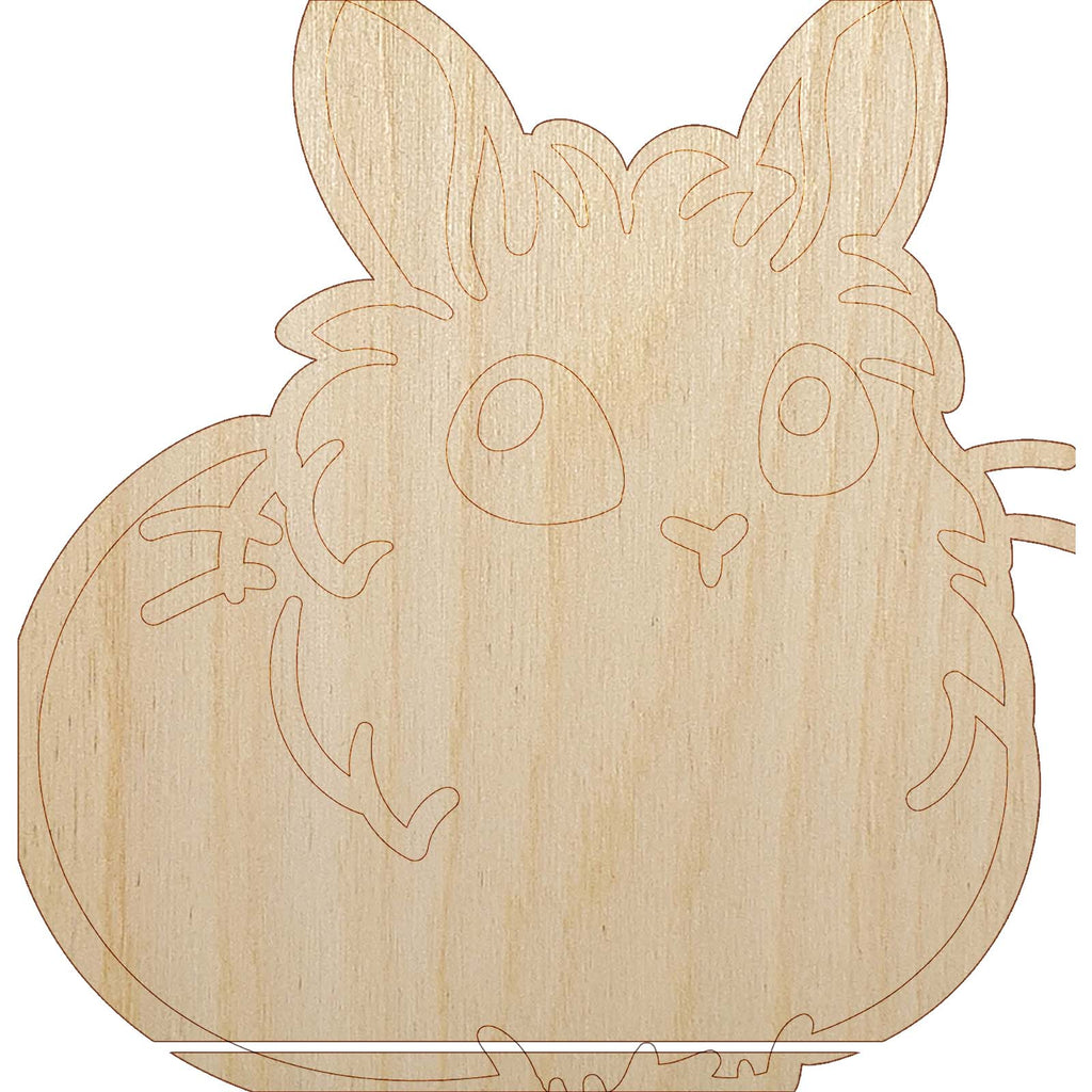 Lionhead Rabbit Bunny Cute Unfinished Wood Shape Piece Cutout for DIY Craft Projects