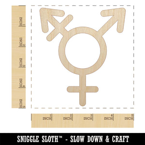 Male with Stroke and Female Sign Transgender Gender Symbol Unfinished Wood Shape Piece Cutout for DIY Craft Projects