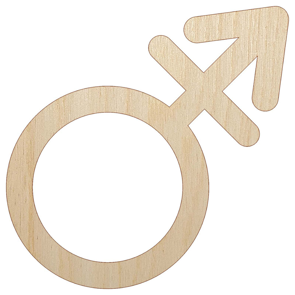 Male with Stroke Sign Transgender Gender Symbol Unfinished Wood Shape Piece Cutout for DIY Craft Projects