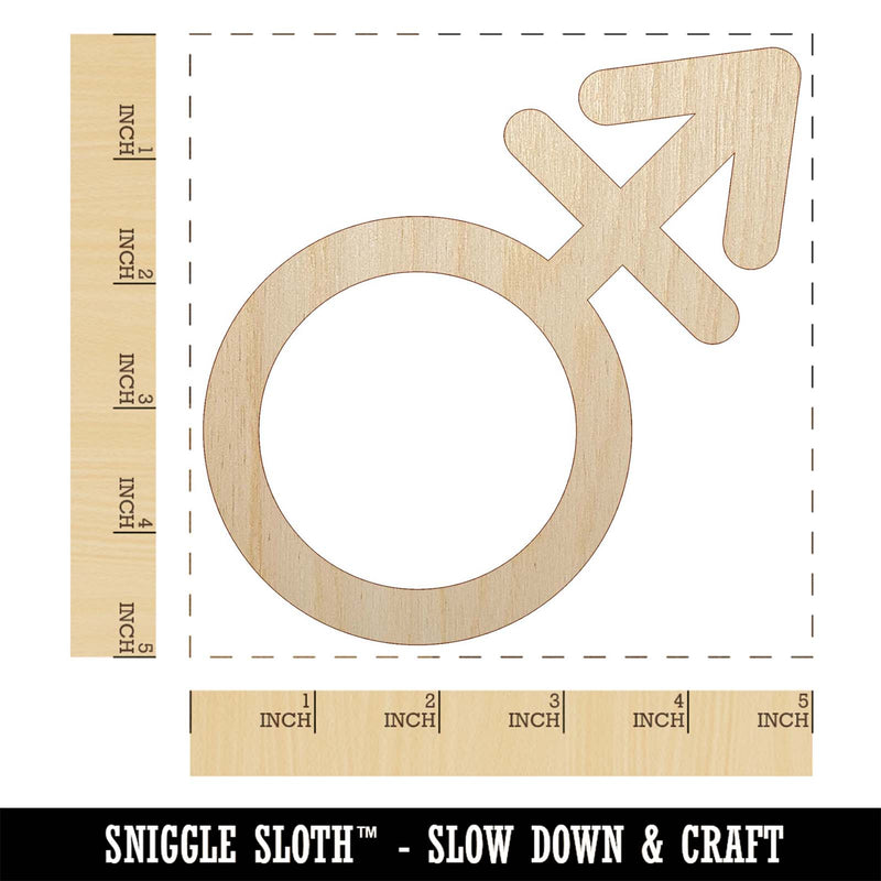 Male with Stroke Sign Transgender Gender Symbol Unfinished Wood Shape Piece Cutout for DIY Craft Projects