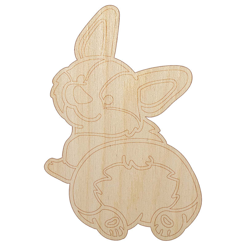 Pembroke Welsh Corgi from Behind Butt Dog Unfinished Wood Shape Piece Cutout for DIY Craft Projects