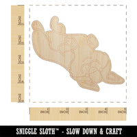 Pembroke Welsh Corgi Laying on Back Dog Unfinished Wood Shape Piece Cutout for DIY Craft Projects