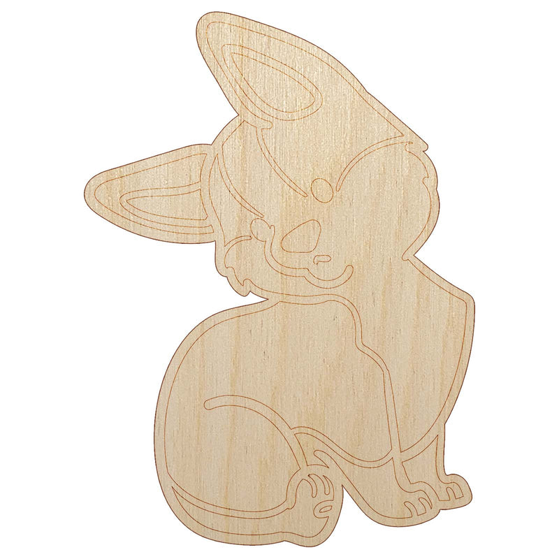 Pembroke Welsh Corgi Sitting Dog Unfinished Wood Shape Piece Cutout for DIY Craft Projects