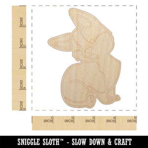 Pembroke Welsh Corgi Sitting Dog Unfinished Wood Shape Piece Cutout for DIY Craft Projects