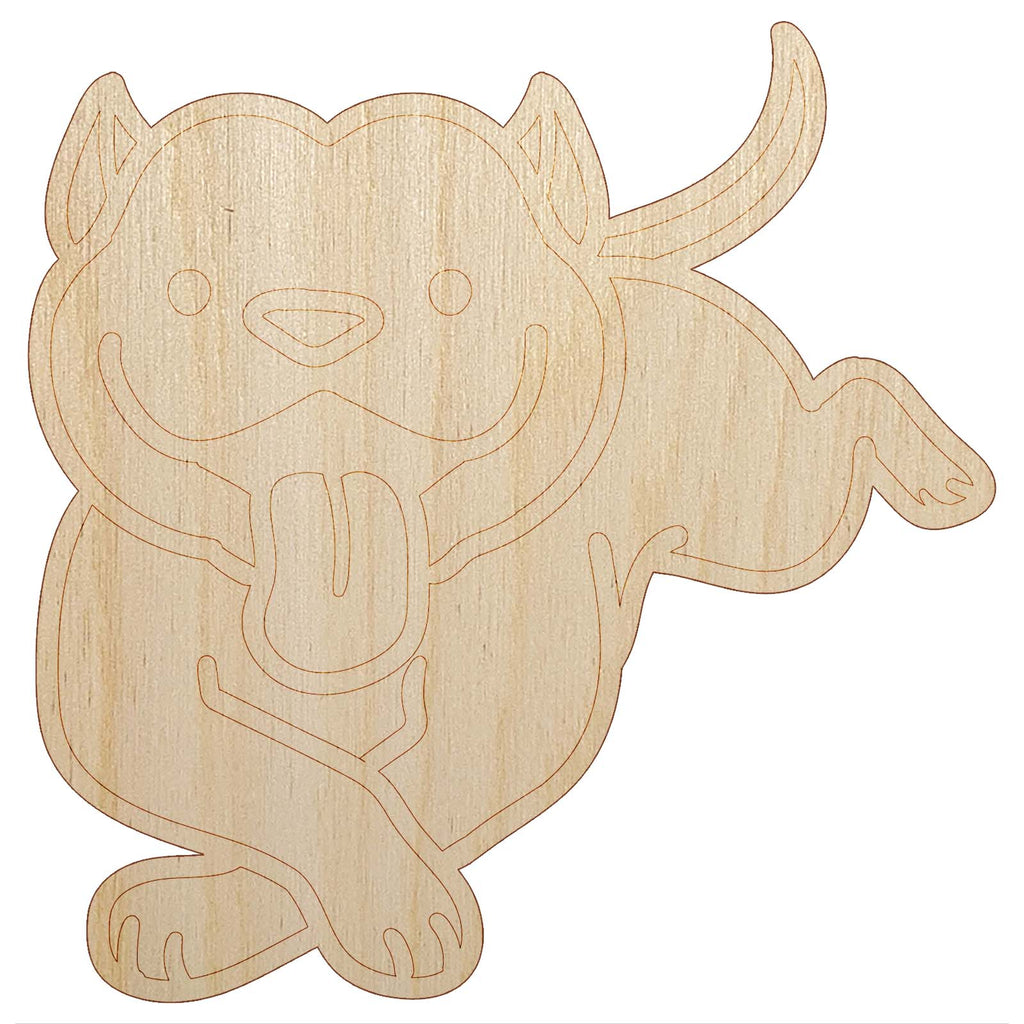 Pit Bull Happy Laying Down Dog Unfinished Wood Shape Piece Cutout for DIY Craft Projects