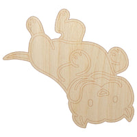 Pit Bull Laying on Back Dog Unfinished Wood Shape Piece Cutout for DIY Craft Projects