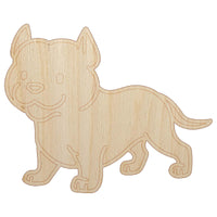 Pit Bull Standing Dog Unfinished Wood Shape Piece Cutout for DIY Craft Projects