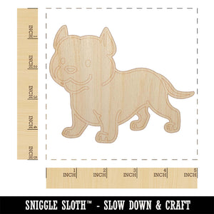 Pit Bull Standing Dog Unfinished Wood Shape Piece Cutout for DIY Craft Projects