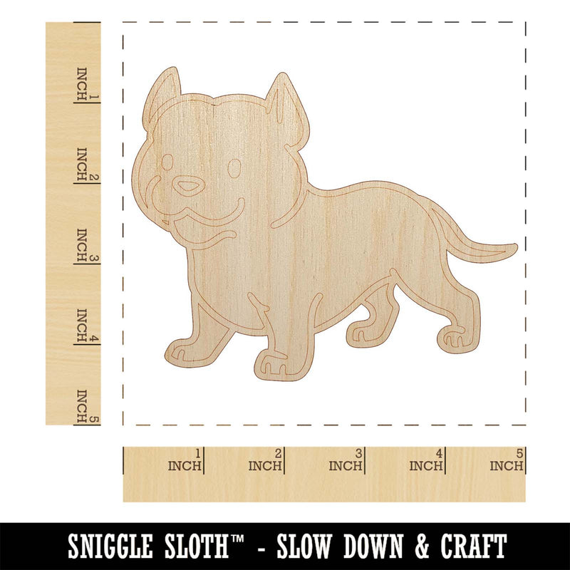 Pit Bull Standing Dog Unfinished Wood Shape Piece Cutout for DIY Craft Projects