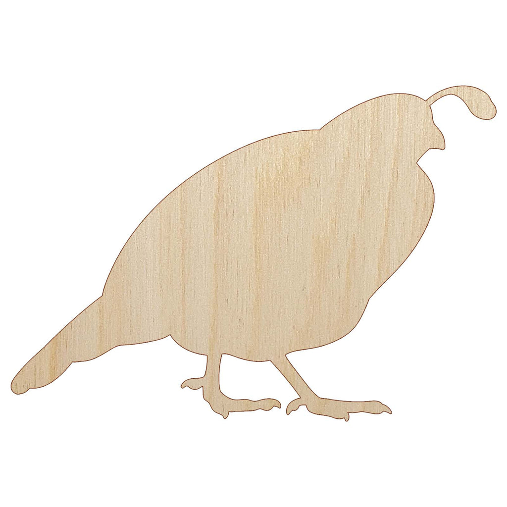 Plump California Quail Unfinished Wood Shape Piece Cutout for DIY Craft Projects