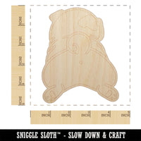 Pug from Behind Butt Dog Unfinished Wood Shape Piece Cutout for DIY Craft Projects