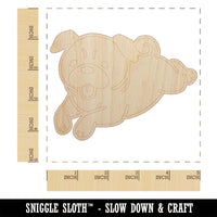 Pug Laying Down Dog Unfinished Wood Shape Piece Cutout for DIY Craft Projects
