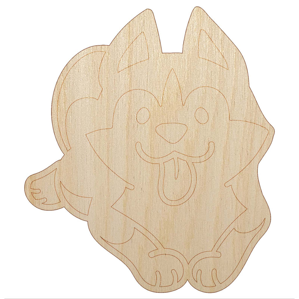 Siberian Husky Laying Down Dog Unfinished Wood Shape Piece Cutout for DIY Craft Projects