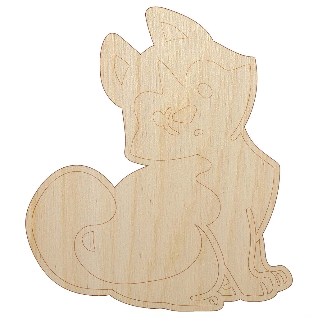 Siberian Husky Sitting Dog Unfinished Wood Shape Piece Cutout for DIY Craft Projects