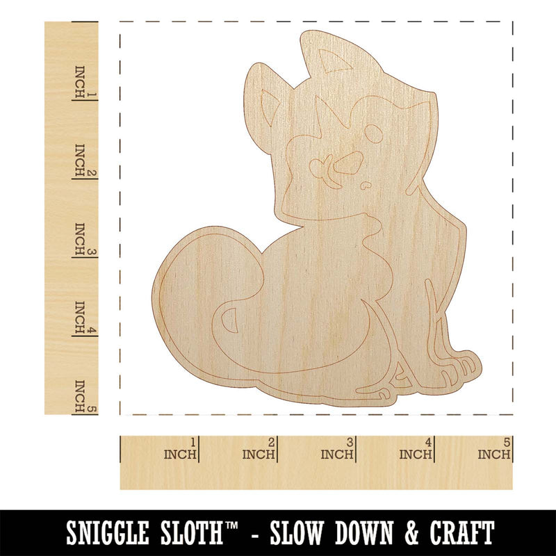 Siberian Husky Sitting Dog Unfinished Wood Shape Piece Cutout for DIY Craft Projects