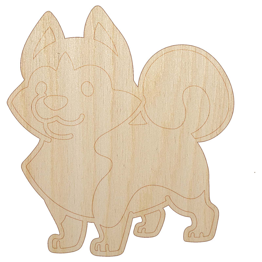 Siberian Husky Standing Dog Unfinished Wood Shape Piece Cutout for DIY Craft Projects