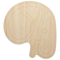 Simple Elephant Head Unfinished Wood Shape Piece Cutout for DIY Craft Projects