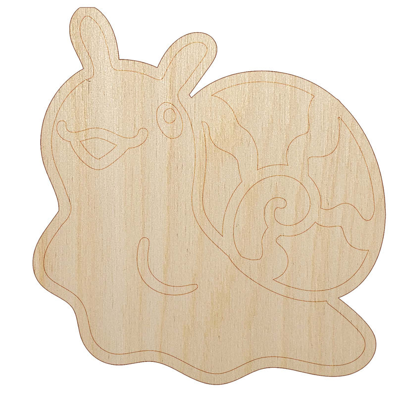 Small Snail Reaching Out Unfinished Wood Shape Piece Cutout for DIY Craft Projects