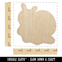 Small Snail Reaching Out Unfinished Wood Shape Piece Cutout for DIY Craft Projects