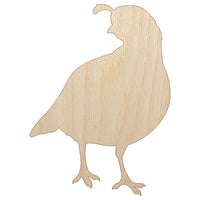 Walking Quail Bird Solid Unfinished Wood Shape Piece Cutout for DIY Craft Projects