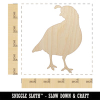 Walking Quail Bird Solid Unfinished Wood Shape Piece Cutout for DIY Craft Projects