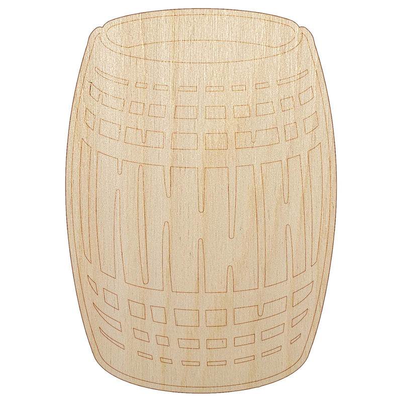 Wine Wood Cask Barrel Upright Unfinished Wood Shape Piece Cutout for DIY Craft Projects