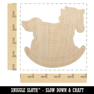 Wooden Rocking Rocker Horse Unfinished Wood Shape Piece Cutout for DIY Craft Projects