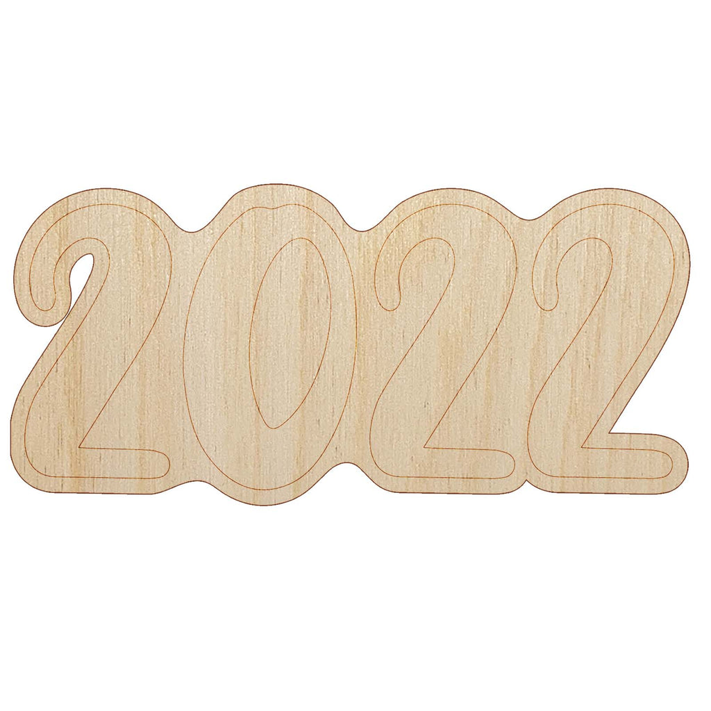 2022 Fun Text Unfinished Wood Shape Piece Cutout for DIY Craft Projects