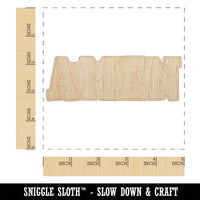 Amen Fun Text Prayer Praying Unfinished Wood Shape Piece Cutout for DIY Craft Projects