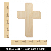 Cross with Shadow Christian Religion Unfinished Wood Shape Piece Cutout for DIY Craft Projects