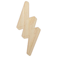 Quirky Lightning Bolt Unfinished Wood Shape Piece Cutout for DIY Craft Projects