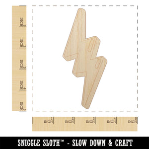 Quirky Lightning Bolt Unfinished Wood Shape Piece Cutout for DIY Craft Projects