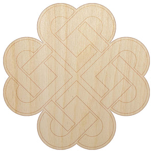 Celtic Shamrock Knot Silhouette Unfinished Wood Shape Piece Cutout for DIY Craft Projects