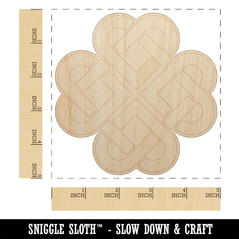 Celtic Shamrock Knot Silhouette Unfinished Wood Shape Piece Cutout for DIY Craft Projects