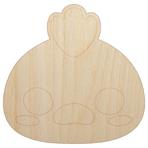 Charming Kawaii Chibi Chicken Face Blushing Cheeks Farm Eggs Unfinished Wood Shape Piece Cutout for DIY Craft Projects