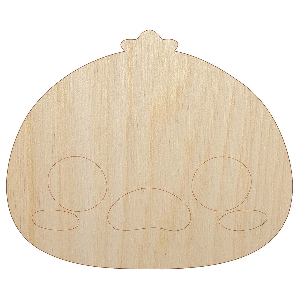 Charming Kawaii Chibi Duck Goose Face Blushing Cheeks Farm Eggs Unfinished Wood Shape Piece Cutout for DIY Craft Projects