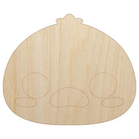 Charming Kawaii Chibi Duck Goose Face Blushing Cheeks Farm Eggs Unfinished Wood Shape Piece Cutout for DIY Craft Projects