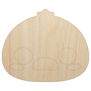 Charming Kawaii Chibi Duck Goose Face Blushing Cheeks Farm Eggs Unfinished Wood Shape Piece Cutout for DIY Craft Projects