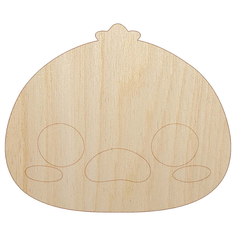 Charming Kawaii Chibi Duck Goose Face Blushing Cheeks Farm Eggs Unfinished Wood Shape Piece Cutout for DIY Craft Projects