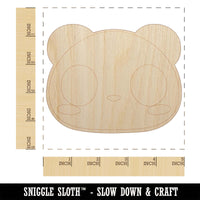 Charming Kawaii Chibi Panda Bear Face Blushing Cheeks Unfinished Wood Shape Piece Cutout for DIY Craft Projects