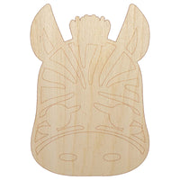 Charming Kawaii Chibi Zebra Face Blushing Cheeks Unfinished Wood Shape Piece Cutout for DIY Craft Projects