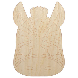 Charming Kawaii Chibi Zebra Face Blushing Cheeks Unfinished Wood Shape Piece Cutout for DIY Craft Projects